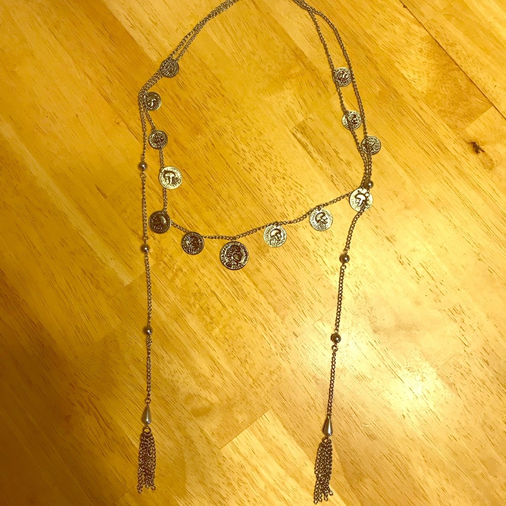 Boho silver necklace